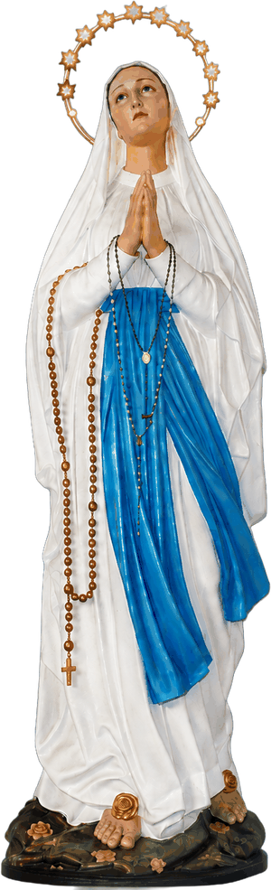 Statua di Nostra Signora di Lourdes con la corona di stelle, venerata a Borgo Tufette